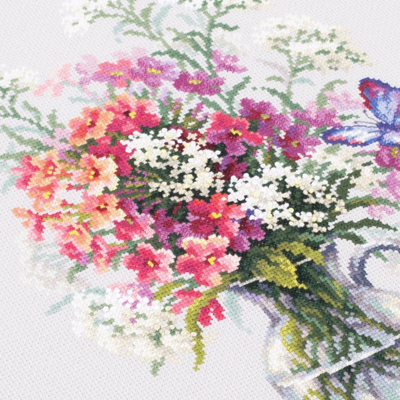 Phlox and Yarrow Counted Cross Stitch Kit by Magic Needle 100-081