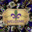 Couronne Mardi Gras Fleur De Lis Welcome