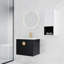 Meuble-lavabo moderne avec lavabo en céramique et armoire de rangement latérale - Étagère murale de 61 cm (24 po) en châtaignier noir