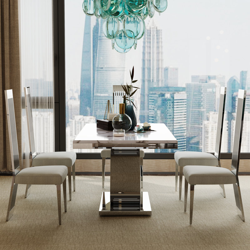 Ensemble de table de salle à manger 5 pièces Modern Luxury, 5 pièces: table, 4 chaises