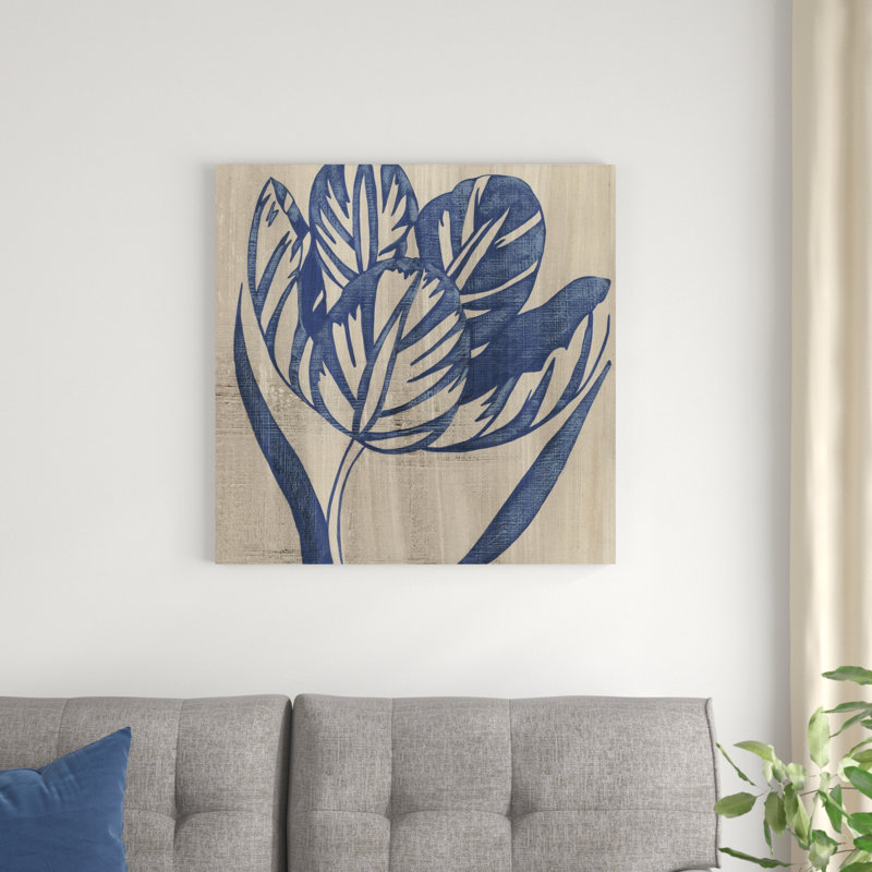 Indigo tulipe, H 30 po x l 30 po x P 1,25 po