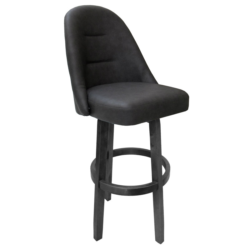 Tabouret de bar pivotant Holifield de 26 po M-235 avec base Holifield - Moka foncé, Gris, Gris