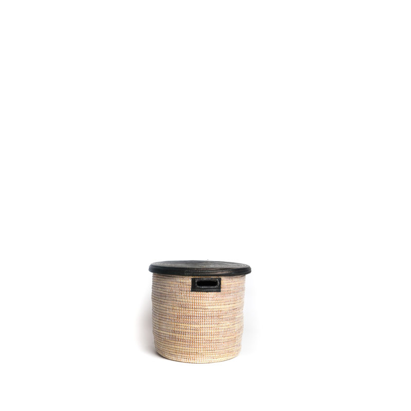 Le panier en ruppie maritime The Cadior, Noir / Beige