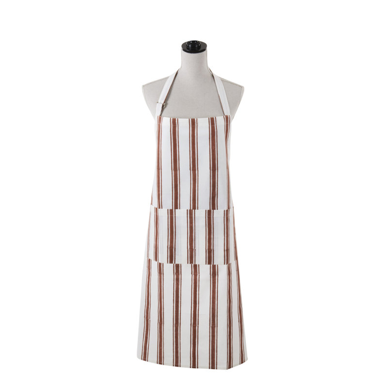 Tablier de cuisine en coton rayé - Bandoulière réglable, tablier de cuisine léger avec poche avant pour la cuisson, la cuisine et un usage quotidien