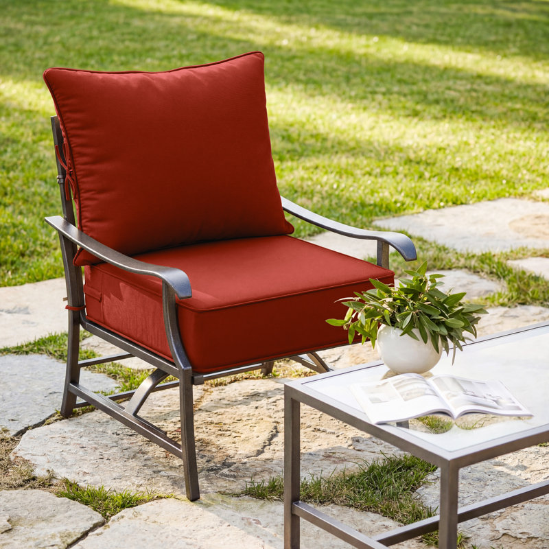 Ensemble de coussins de siège d'extérieur Wynee, 4", Rouge Terra, L 22 po x P 22 po