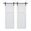 Double porte à 2 panneaux de style maison de campagne en panneau de fibres à densité moyenne de 3/4 po d'épaisseur 42 po x 84 po avec quincaillerie-134823052