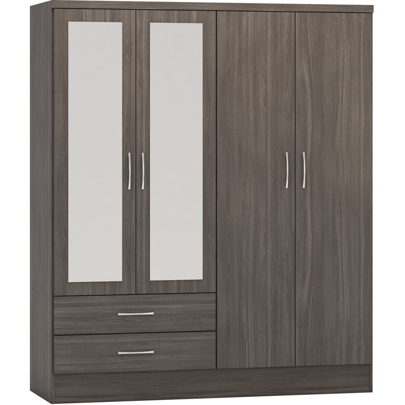 Cascio 4 Piece Bedroom Set, Black Wood Grain