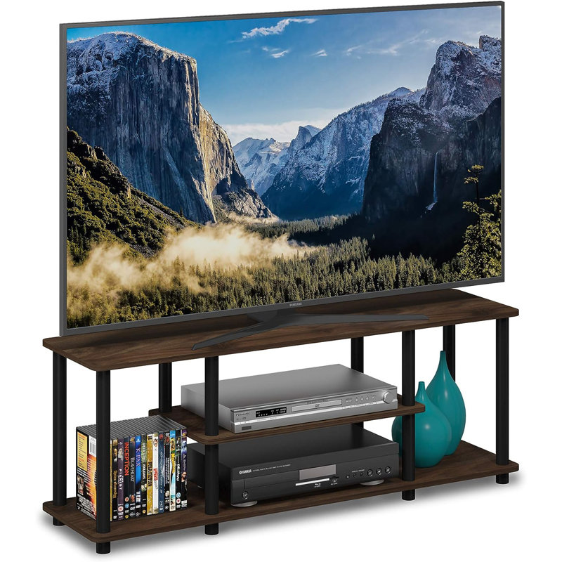 Orhideea Unfinished TV Stand for TVs up to 50", Columbia Walnut/Black