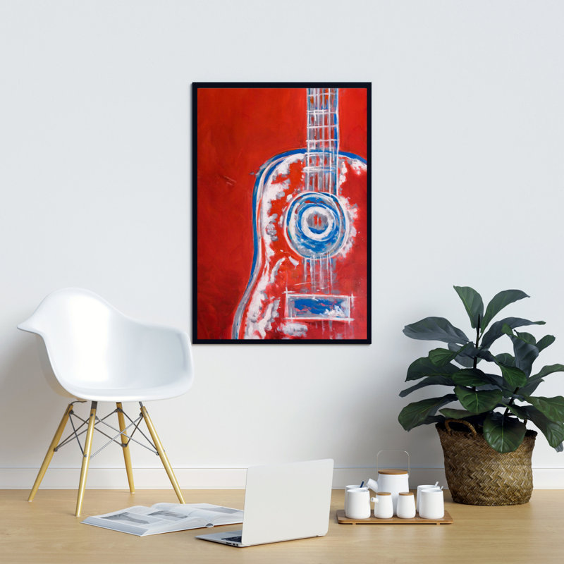 " Modern Red Abstract Guitar "