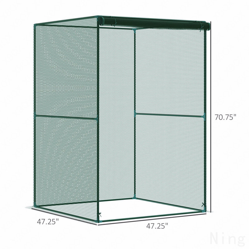 Cage de culture 4 'x 4', tente de protection des plantes avec portes à fermeture à glissière pour potager, cour arrière, vert