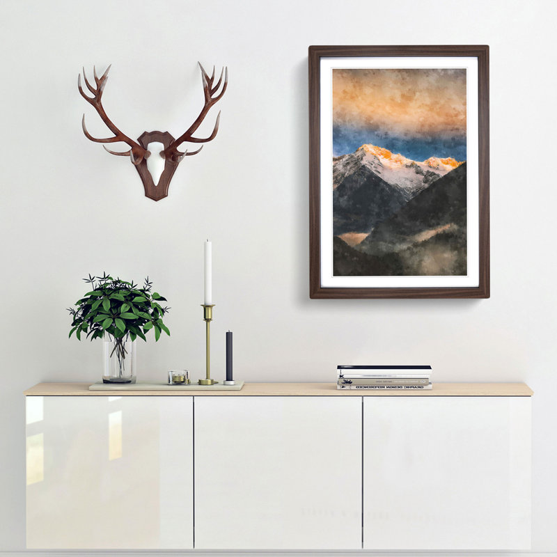 Schwartzenstein Summit In Italy Painting - Picture Frame Graphic Art, Walnut Framed, 63cm H x 45cm W x 2cm D