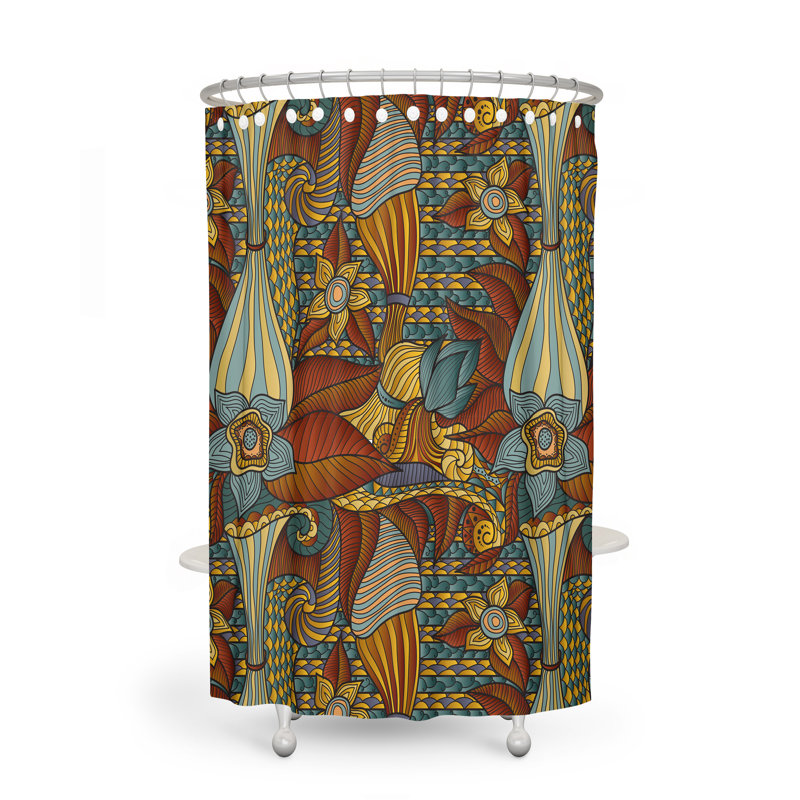 Abstract Shower Curtain, 93" H x 70" W