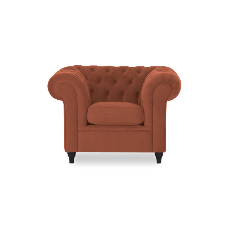 Upholstered Chesterfield Chair, Pink C