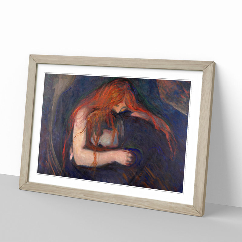 The Vampire Vol.1 by Edvard Munch - Picture Frame Painting, Oak Framed, 27cm H x 36cm W x 2cm D