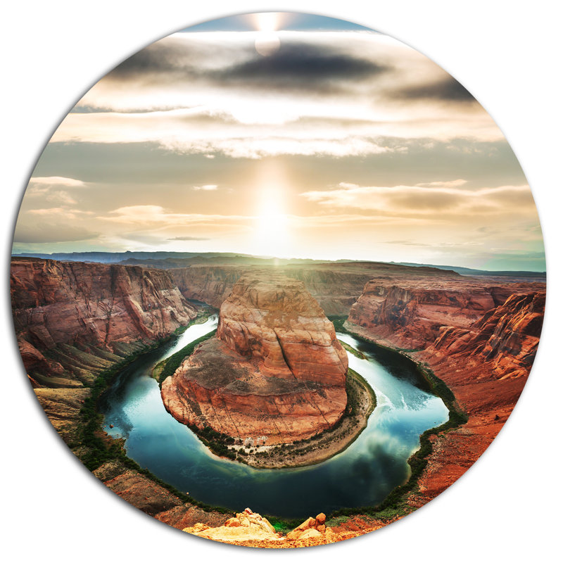 «Horseshoe Bend At Sunset», reproduction de photo sur métal, H 23 po x l 23 po x P 1 po