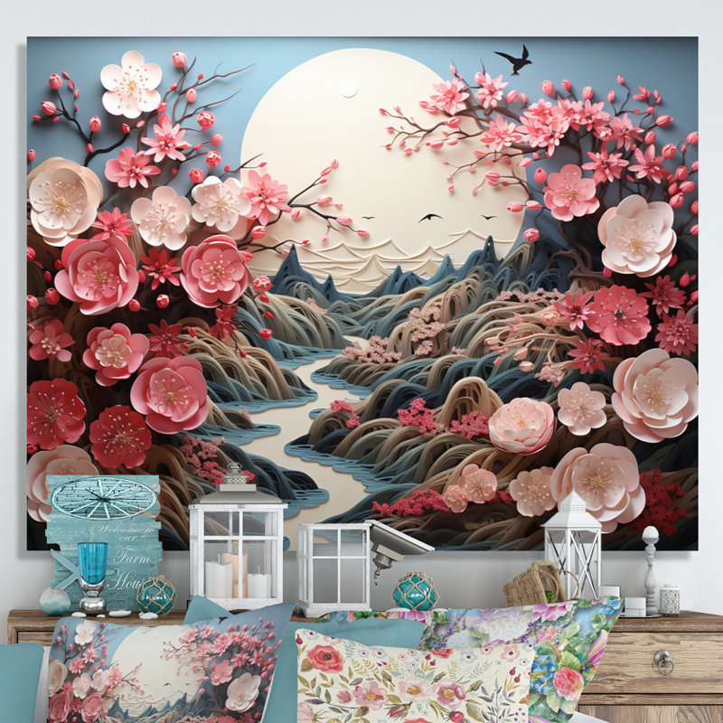 Asian Art Eastern Elegance V " Asian Art Eastern Elegance V ", Wrapped Canvas, 34" H x 44" W x 1.5" D
