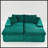 Turtle Velvet Double Chaise Lounge-2134803486