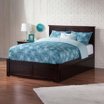 Maud Solid Wood Platform Bed with Footboard & Full Trundle