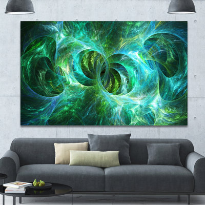 " Blue Fractal Ornamental Glass "