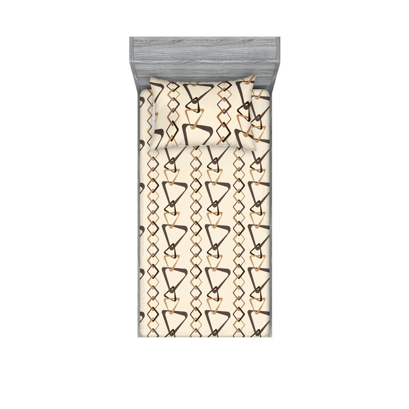 Drap-housse et taies décoratives Ambesonne, Ensemble de draps pour lit simple avec 1 taie d'or