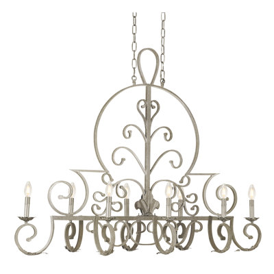 Fleur De Lis 8 - Light Candle Style Classic Chandelier