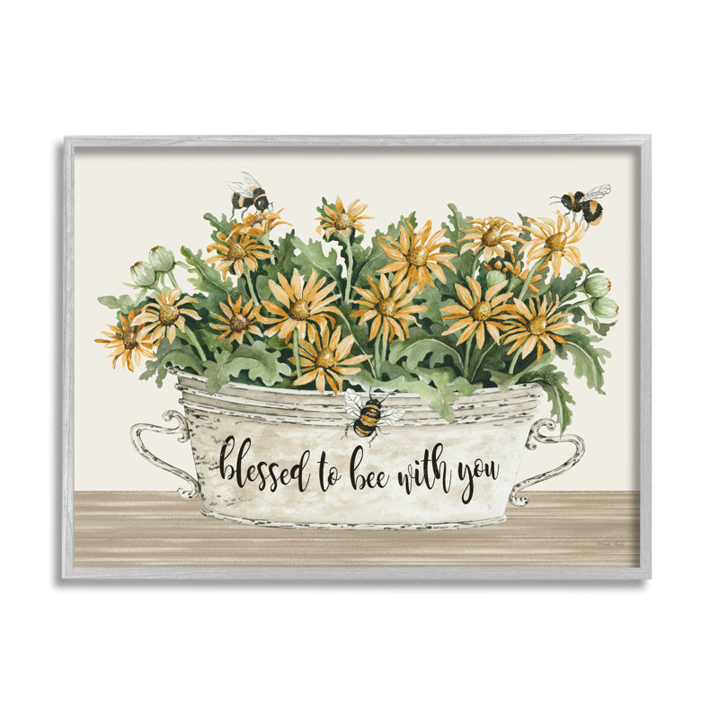 Blessed With You Farmhouse Rustic Daisies Flower Planter
