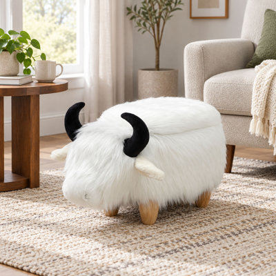 Upholstered Fabric Storage Footstool