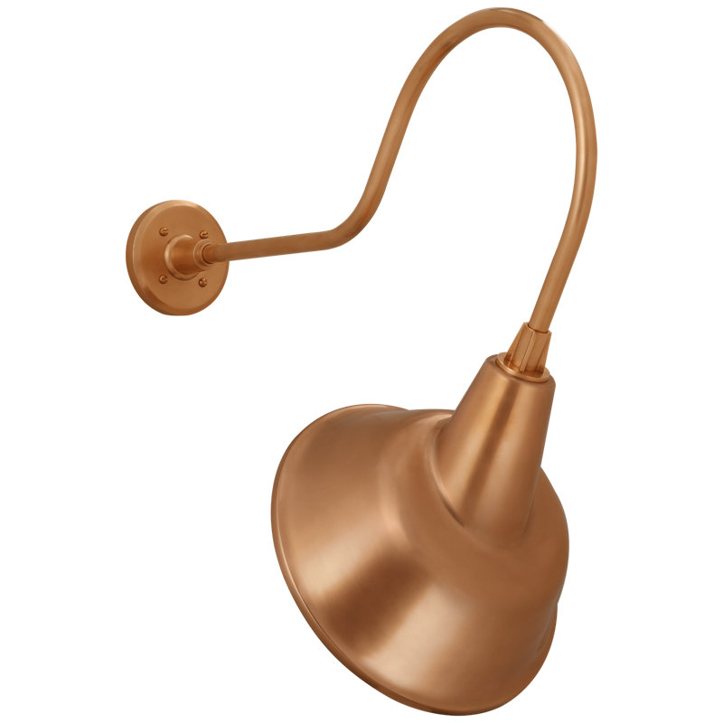 Thomas O'Brien, "Academy 26" Angled Flynn Barn Light in Soft Copper with 16" Tilted Bowers Shade