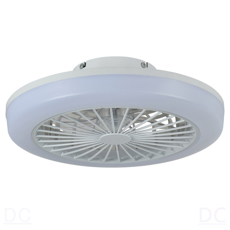 Ventilateur de plafond de 18 pouces avec télécommande RVB, ventilateurs de plafond à DEL intelligents avec télécommande / contrôle d'application, ventilateur de plafond moderne à profil bas et à intensité variable pour chambre à coucher, salon, blanc
