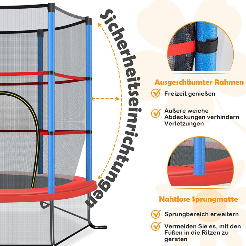Jeri 5' Trampoline with Safety Enclosure