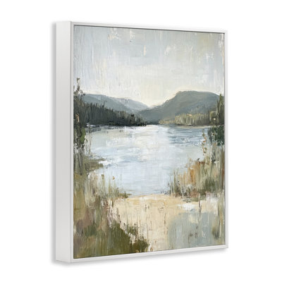 Abstrait, "Lake Shore & Mountains", estampe numérique, design par Petal Prints Design