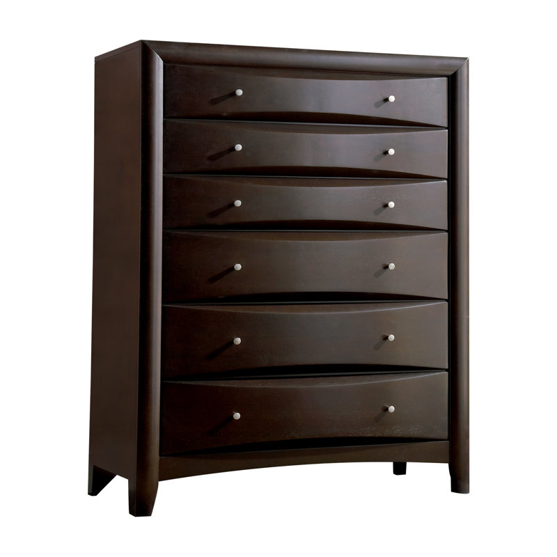 Commode 6 tiroirs l 35,35 po Ekam en cappuccino