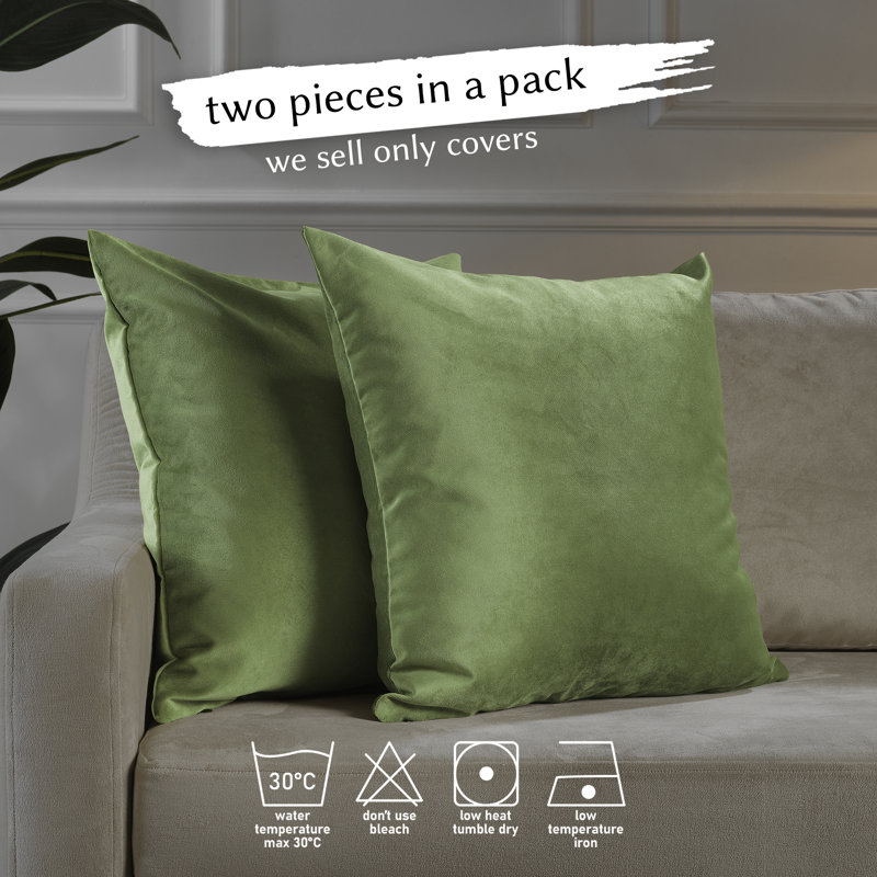 Matte Velvet Pillow Cover, 22" x 22", 30 Olivine