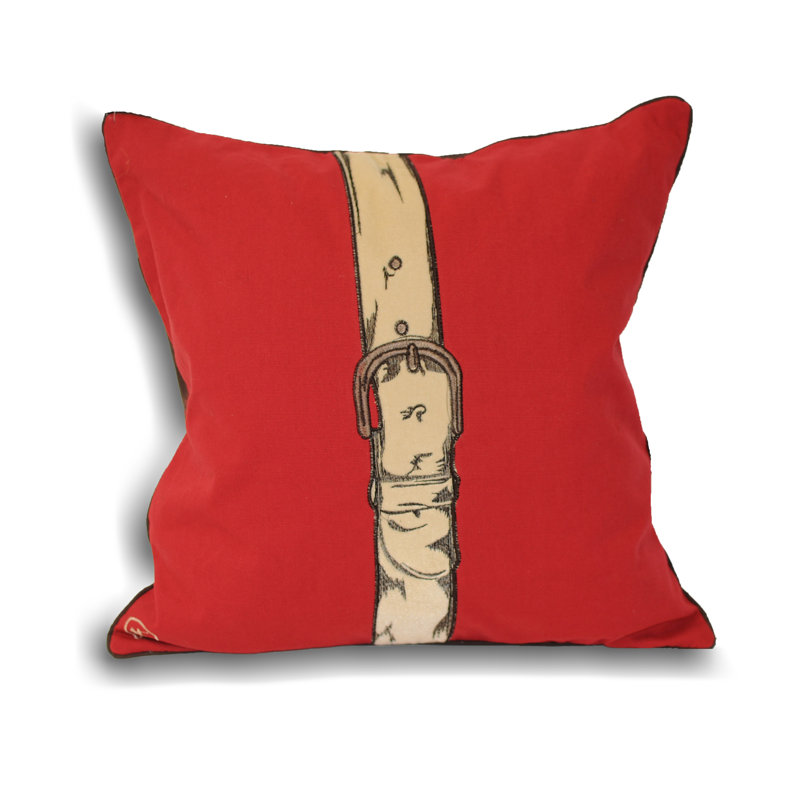 Polo Abstract Square Cushion Cover, Red