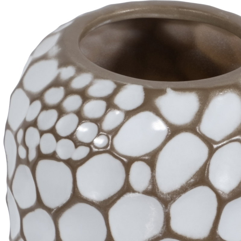 Vase en grès texturé moderne Krickeline avec surface bullée et silhouette effilée pour un décor contemporain