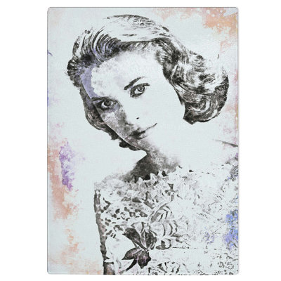 Glass Miss Grace Kelly in Abstract Chopping Board