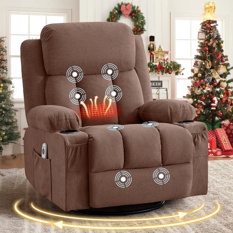Fauteuil de massage chauffant, Brun