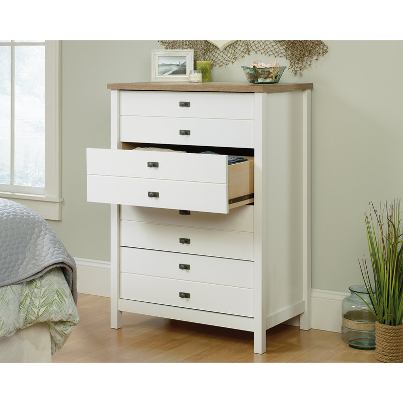 Commode 4 tiroirs Villeparis, Blanc doux