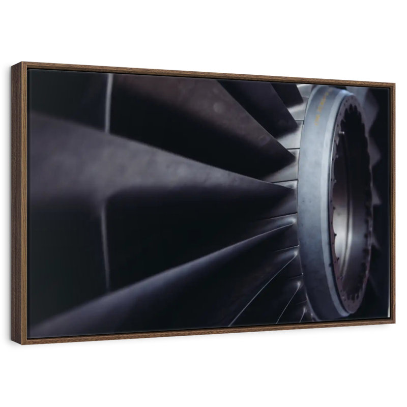 Moteur d'avion, 37 po x 25 po, Cadre flottant noyer
