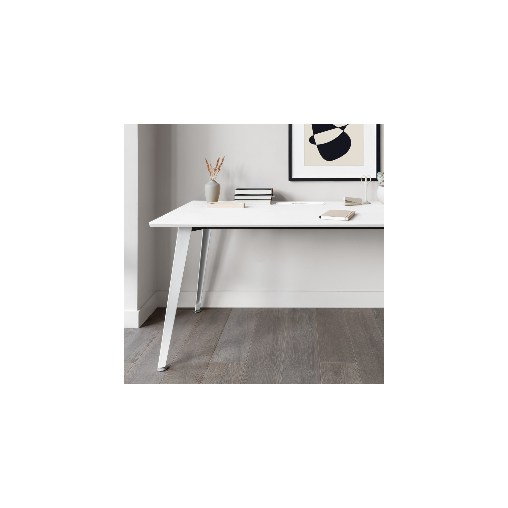 Office Desk, White, 30" H x 60" W x 30" D, White