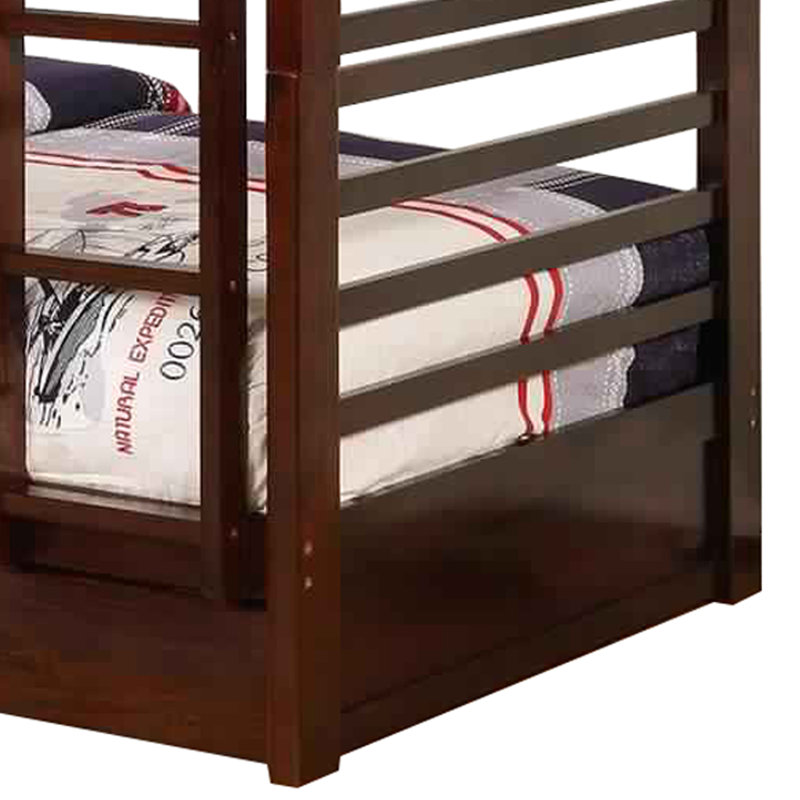 Alheide Kids Twin Over Twin Bunk Bed with Drawers, Brown