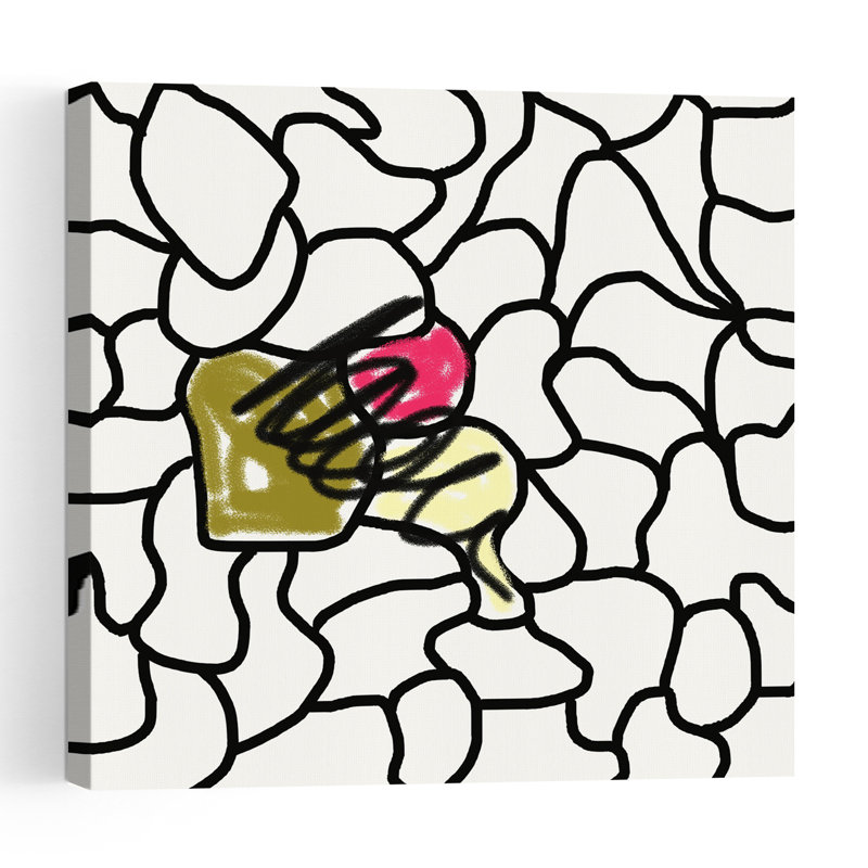 Melting Sweet Doodle Abstract Bold Colorful Wall Art Print, 81.28cm H x 81.28cm W