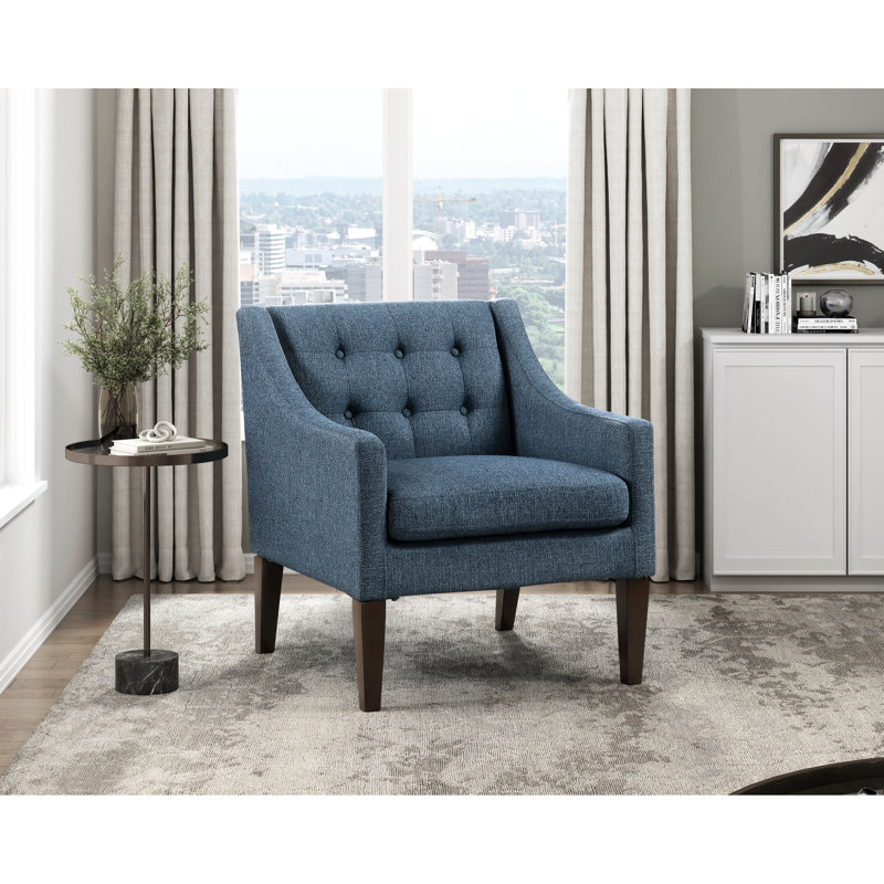 Élégante chaise d'appoint avec une base de siège en contreplaqué et une structure confortable en mousse robuste, Bleu