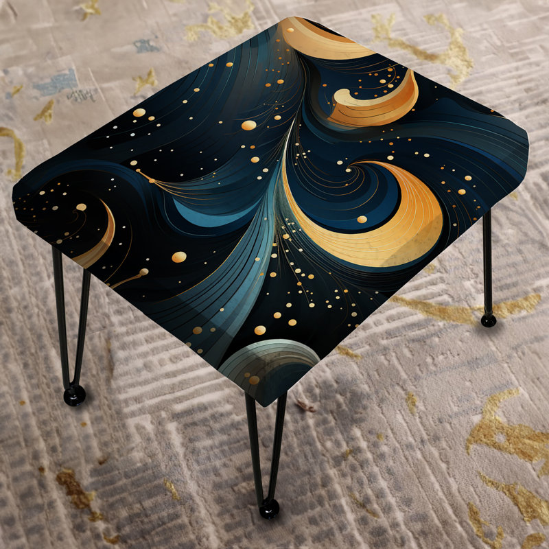 Cosmic Striped Radiance - Repose-pieds rectangulaire géométrique
