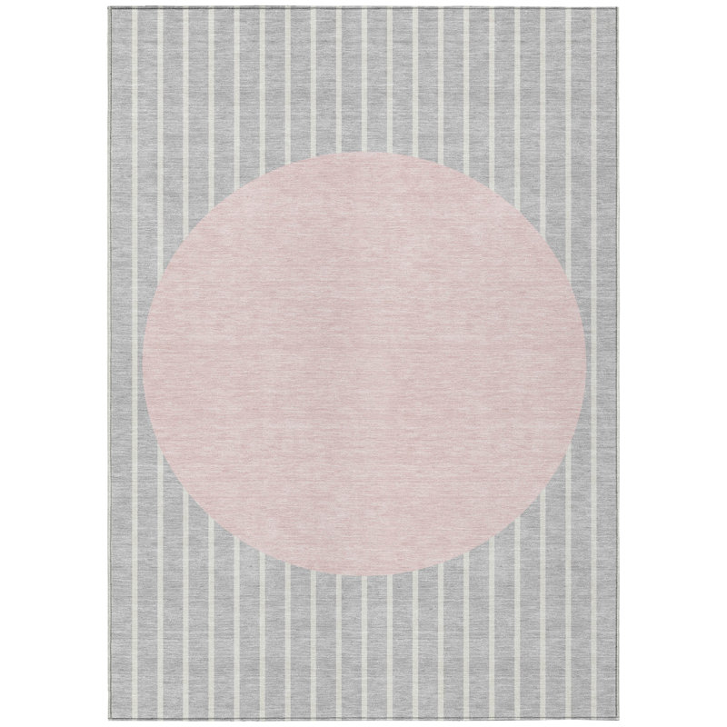 Ember Silver Washable Indoor-Outdoor Rug - , 9' x 12'