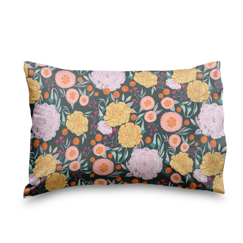 Full Size Gray and Yellow Floral Microfiber Bedding Set