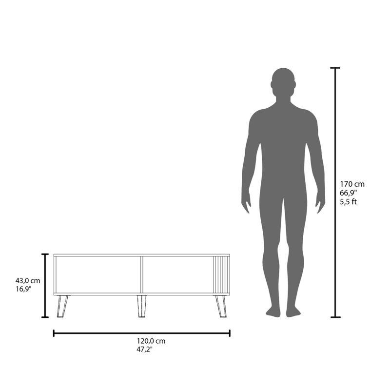 Table basse, 1 porte, 1 tablette