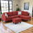 3-Piece Flannel Sectional Sofa-1288810899-1288810896
