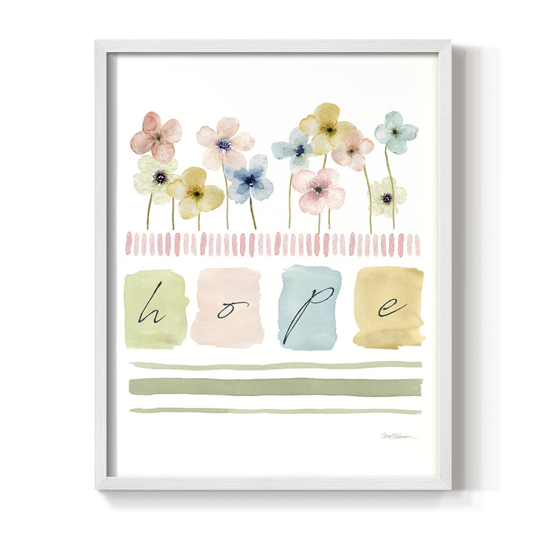 Hope Framed Print - Solid Wood, 15" H x 12" W, White