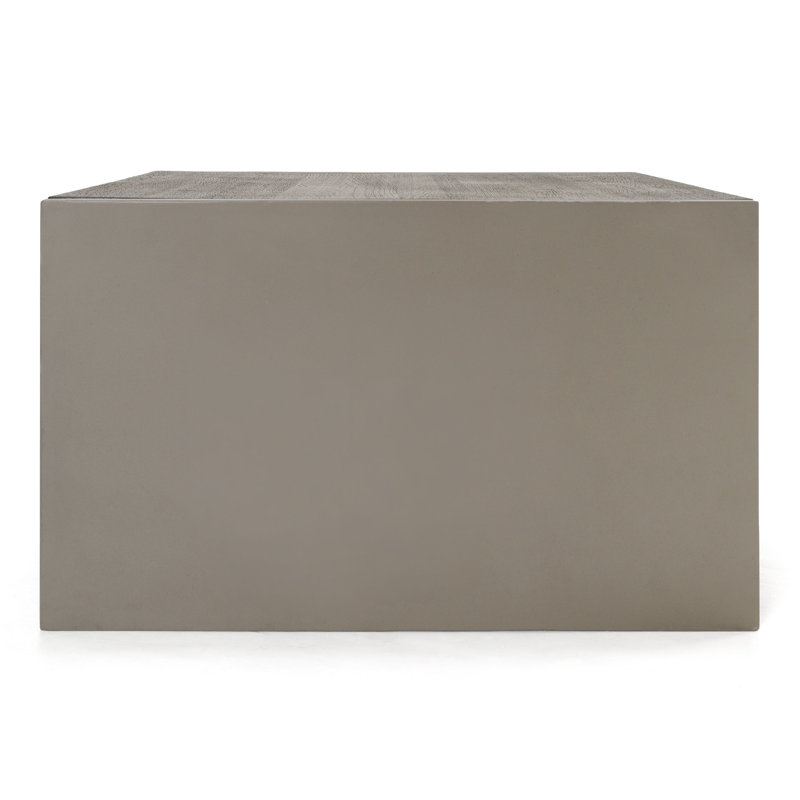 Table basse Amal en béton et noyer gris foncé